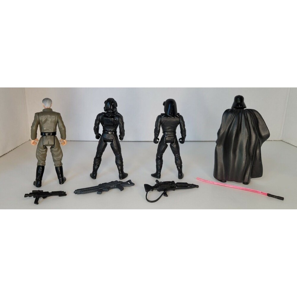 Vtg 95-97 Kenner Star Wars POTF Imperial Lot (Tie Pilot, Tarkin, Vader, Gunner) - Picture 2 of 10
